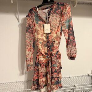 Adelyn Rae Pink Floral Dress Small